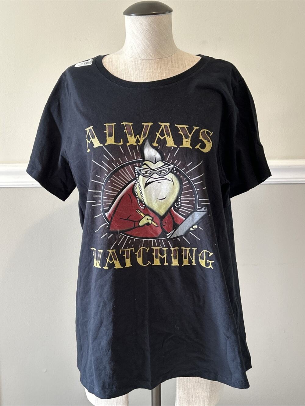 NEW- Disney Pixar Monster Inc. Roz Always Watching Black T-Shirt 1X